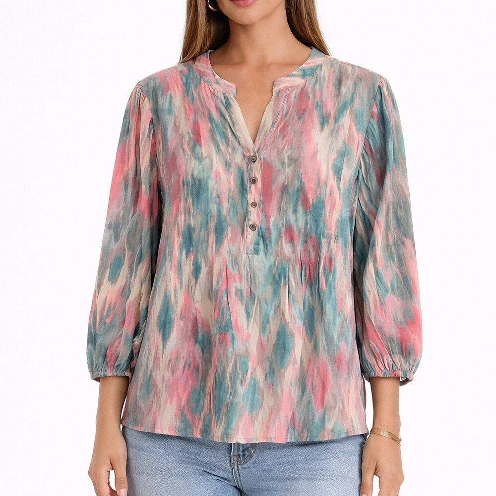 Cocomo Abstract printed Long sleeve Blouse Top Womens Size X-Large